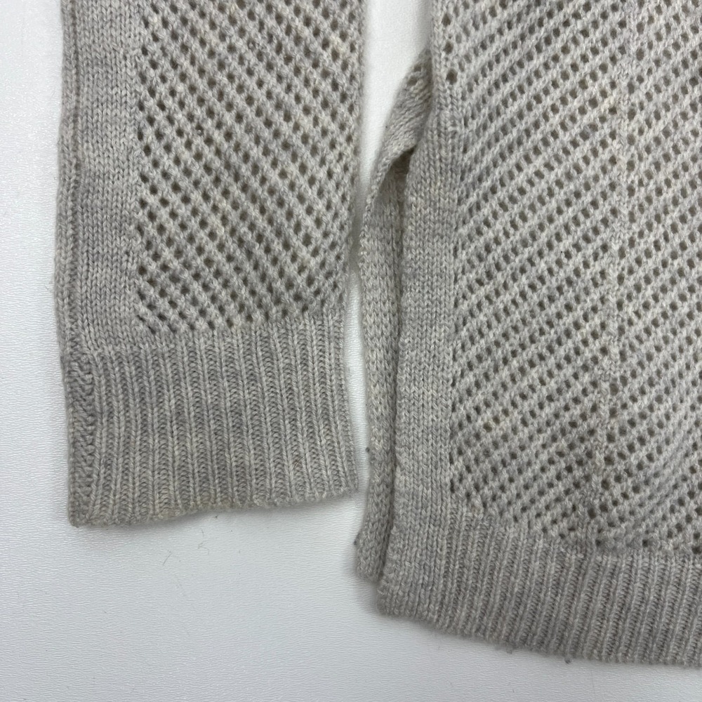 Autumn Cashmere XS Sweater 100% Cashmere Hooded Open Knit Gray Sand Soft Cozy - Picture 4 of 12